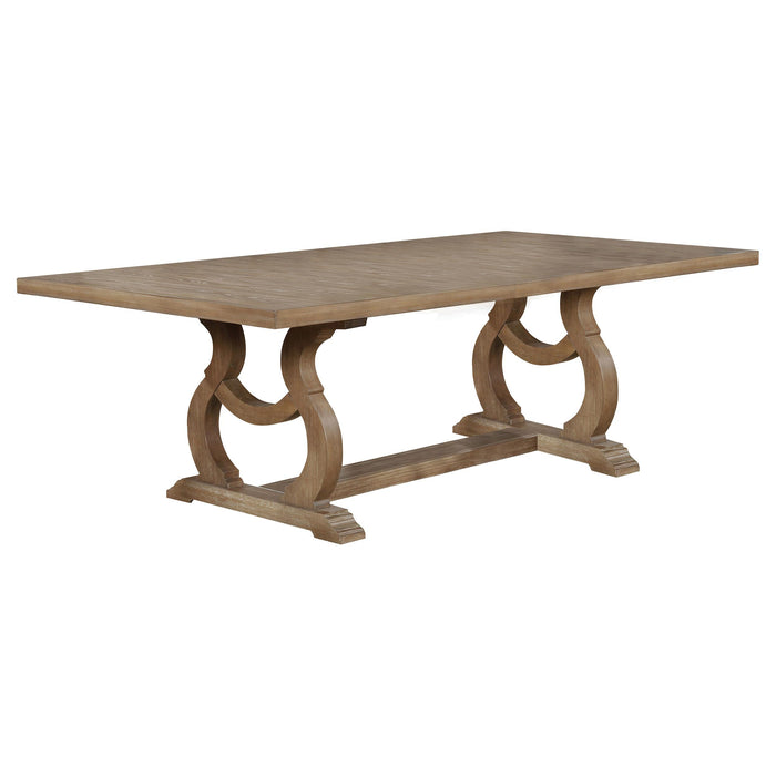 Brockway Trestle Dining Table Barley Brown image