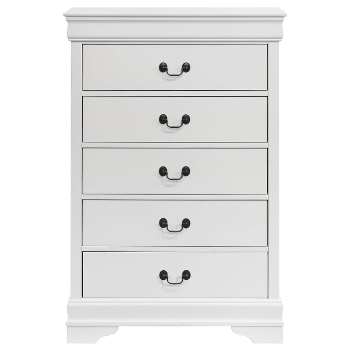 Louis Philippe 5-drawer Bedroom Chest White