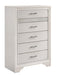 Miranda 5-drawer Chest White and Rhinestone image