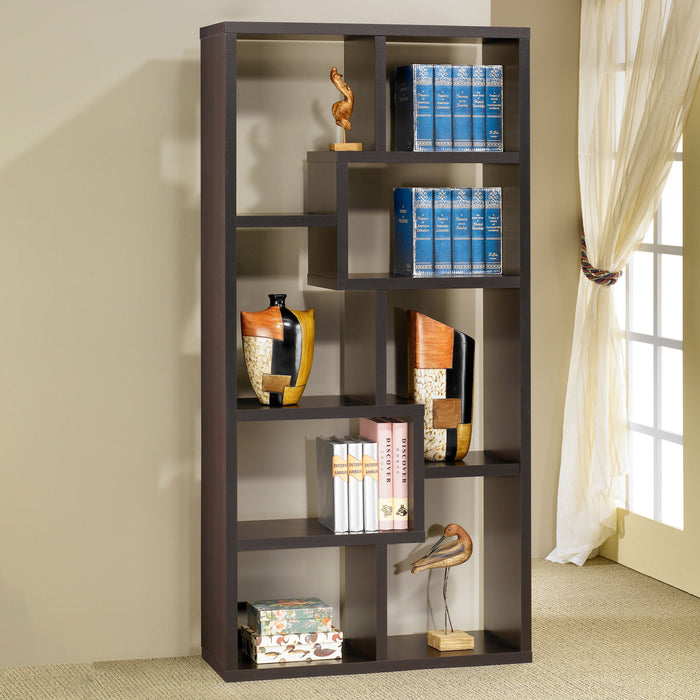Theo 10-shelf Bookcase Weathered Grey