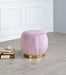 Zinnia Pink Carnation Velvet & Gold Ottoman image