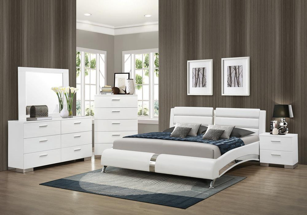 Jeremaine California King Upholstered Bed White