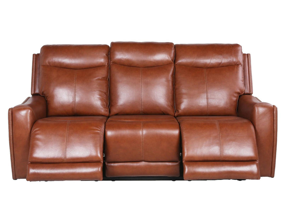 Steve Silver Natalia Leather Dual Power Reclining Sofa in Coach