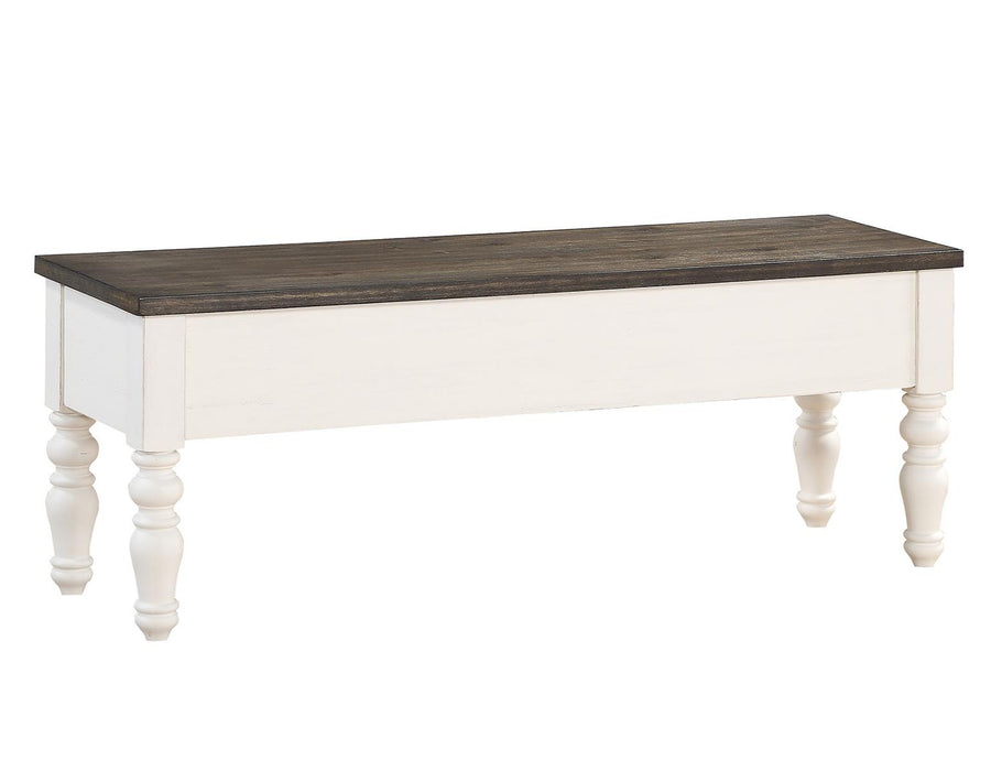 Steve Silver Joanna Storage Bench in Two-tone Ivory and Mocha image