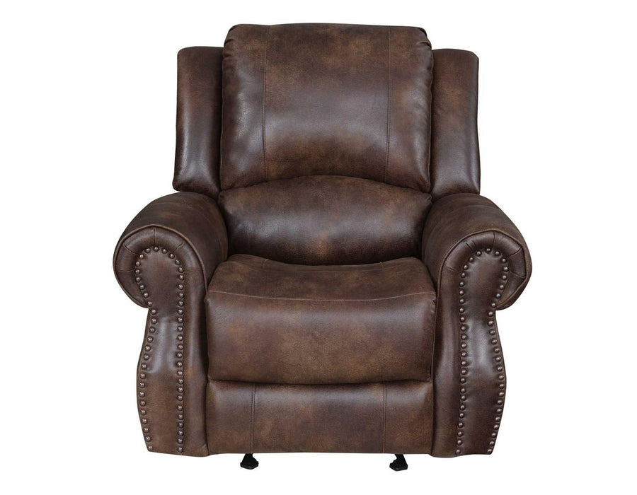 Steve Silver Navarro Manual Glider Recliner in Saddle Brown