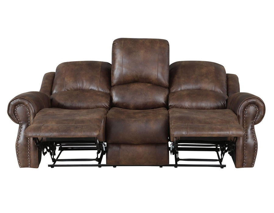 Steve Silver Navarro Manual Reclining Sofa in Saddle Brown