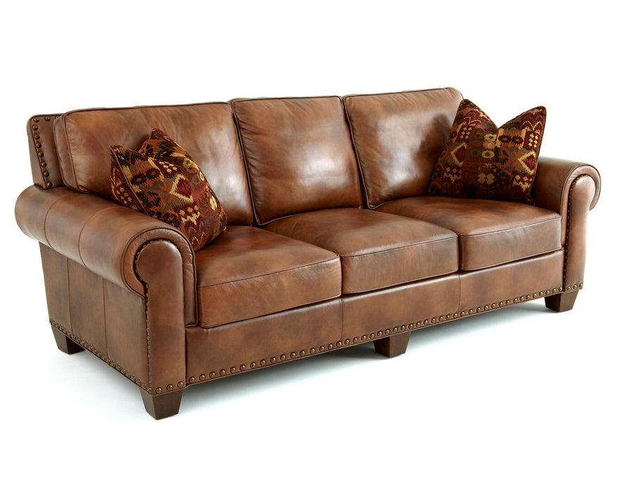 Steve Silver Silverado Sofa w/ Two Accent Pillows in Metamorphosis Camel