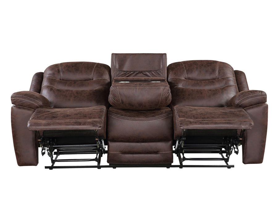 Steve Silver Stetson Manual Reclining Sofa w/ Dropdown Table in Merlot