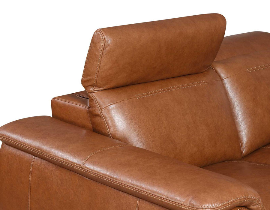 Steve Silver Bergamo Dual-Power Leather Reclining Loveseat in Mocha