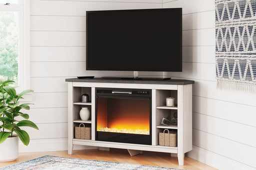 Dorrinson Corner TV Stand with Electric Fireplace image